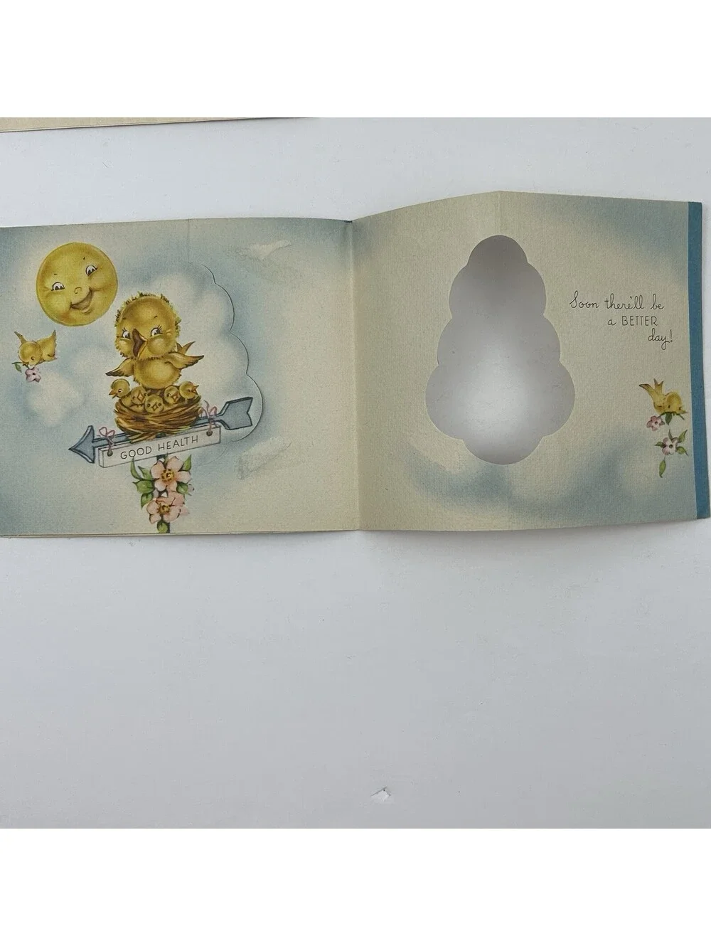 Vintage Get Well Card Recovery Prediction Anthropomorphic Sun Unused 1950s   N-2
